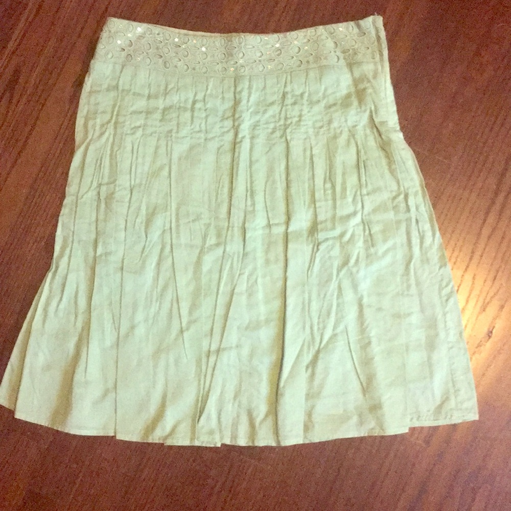 Green Pleated Skirt